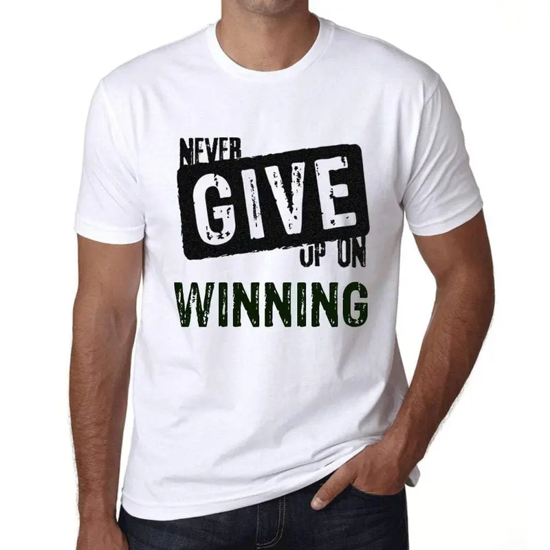 Ultrabasic Homme T-Shirt Graphique Never Give Up On Winning Blanc 1
