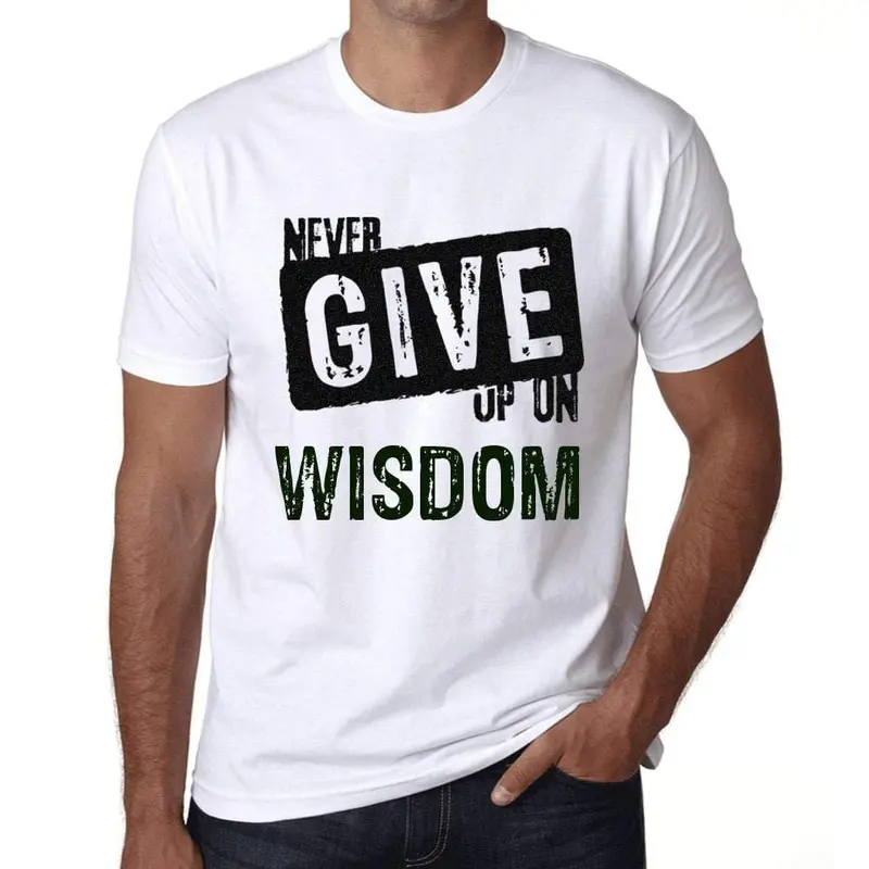 Ultrabasic Homme T-Shirt Graphique Never Give Up On Wisdom Blanc 1