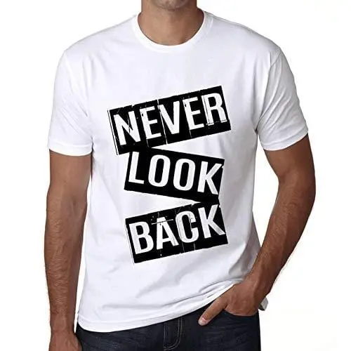 Ultrabasic - Homme T-Shirt Graphique Never Look Back T-Shirt Cadeau Lettre D'impression Blanc 1