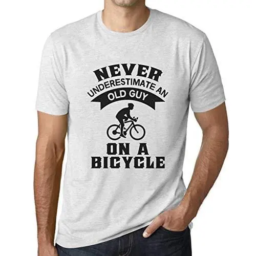 Ultrabasic - Homme T-Shirt Graphique Never Underestimate An Old Man Imprimé Lettres Noël Cadeau Blanc Chiné 1