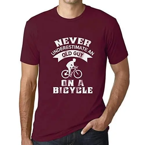Ultrabasic - Homme T-Shirt Graphique Never Underestimate An Old Man Imprimé Lettres Noël Cadeau Bordeaux 1