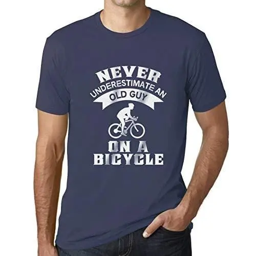 Ultrabasic - Homme T-Shirt Graphique Never Underestimate An Old Man Imprimé Lettres Noël Cadeau Denim 1