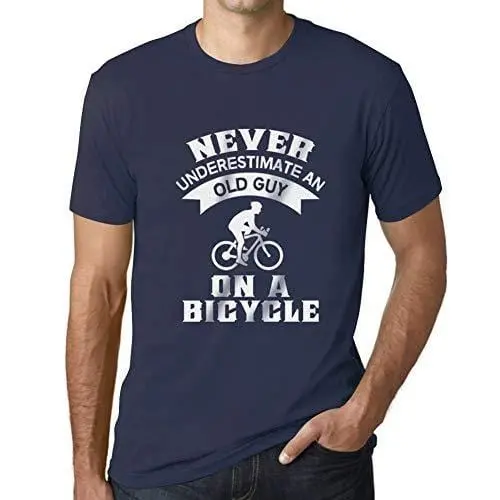 Ultrabasic - Homme T-Shirt Graphique Never Underestimate An Old Man Imprimé Lettres Noël Cadeau French Marine 1