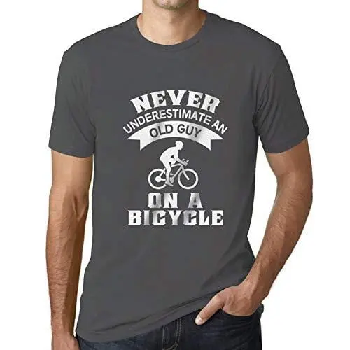 Ultrabasic - Homme T-Shirt Graphique Never Underestimate An Old Man Imprimé Lettres Noël Cadeau Gris Souris 1