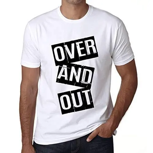 Ultrabasic - Homme T-Shirt Graphique Over And Out T-Shirt Cadeau Lettre D'impression Blanc 1