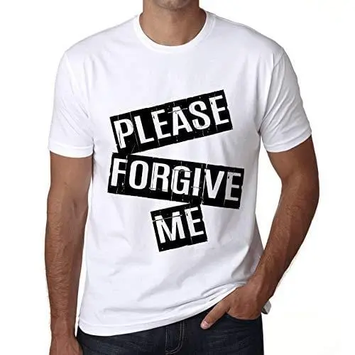 Ultrabasic - Homme T-Shirt Graphique Please Forgive Me T-Shirt Cadeau Lettre D'impression Blanc 1