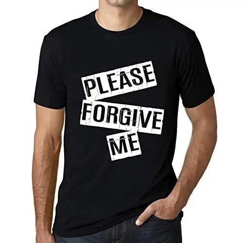 Ultrabasic - Homme T-Shirt Graphique Please Forgive Me T-Shirt Cadeau Lettre D'impression Noir Profond 1