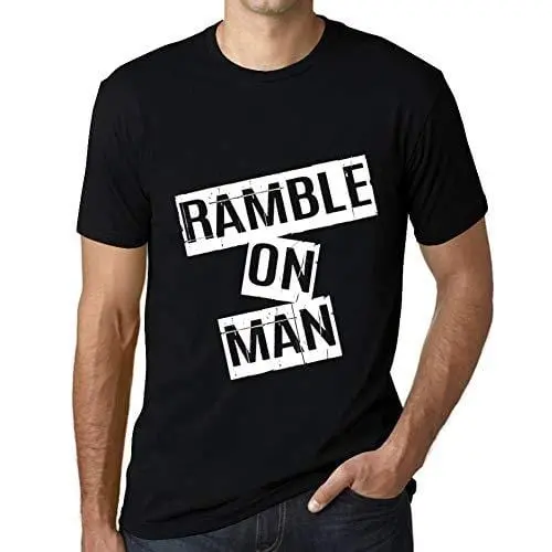 Ultrabasic - Homme T-Shirt Graphique Ramble On Man T-Shirt Cadeau Lettre D'impression Noir Profond 1