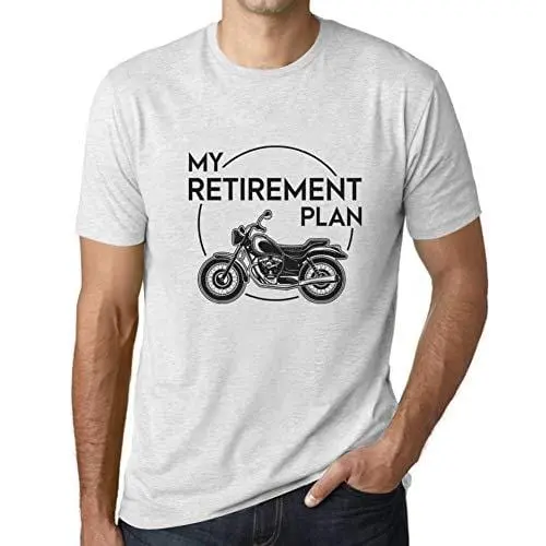 Ultrabasic - Homme T-Shirt Graphique Retirement Plan Imprimé Lettres Noël Cadeau Blanc Chiné 1