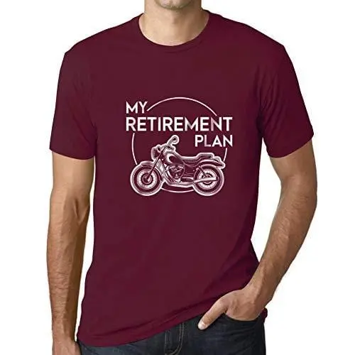 Ultrabasic - Homme T-Shirt Graphique Retirement Plan Imprimé Lettres Noël Cadeau Bordeaux 1