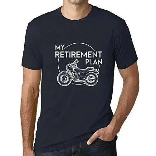 Ultrabasic - Homme T-Shirt Graphique Retirement Plan Imprimé Lettres Noël Cadeau Marine 1
