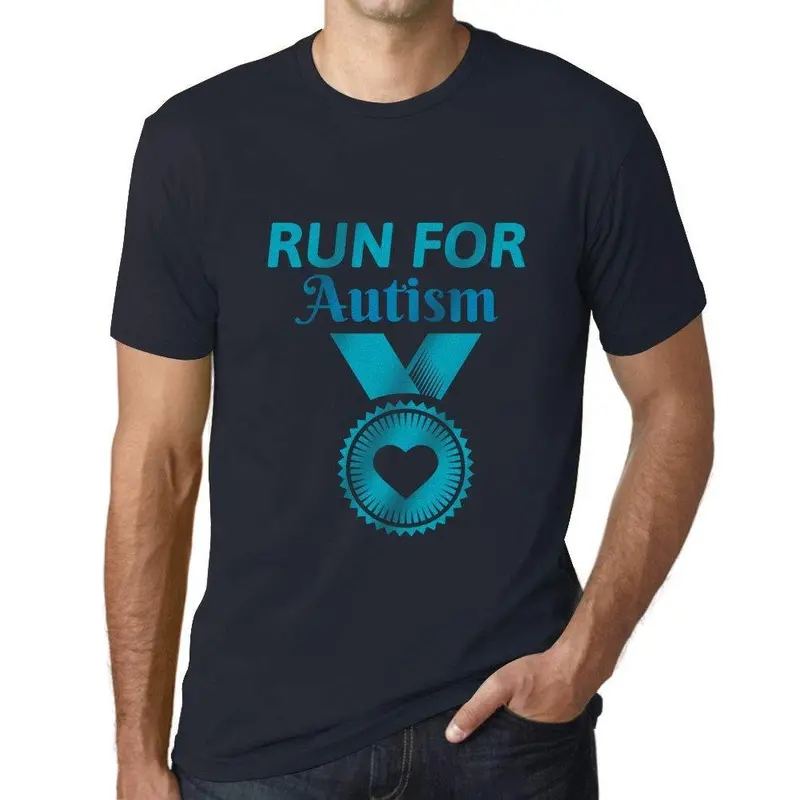 Ultrabasic Homme T-Shirt Graphique Run For Autism Marine 1