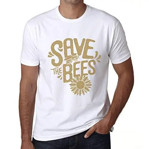 Ultrabasic - Homme T-Shirt Graphique Save The Bees Blanc 1