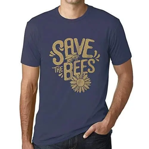 Ultrabasic - Homme T-Shirt Graphique Save The Bees Denim 1