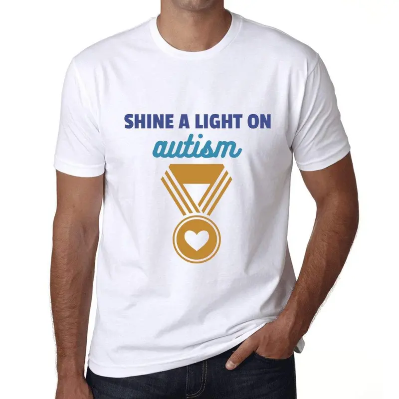 Ultrabasic Homme T-Shirt Graphique Shine A Light On Autism Blanc 1