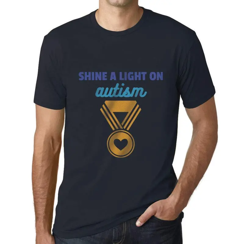 Ultrabasic Homme T-Shirt Graphique Shine A Light On Autism Marine 1