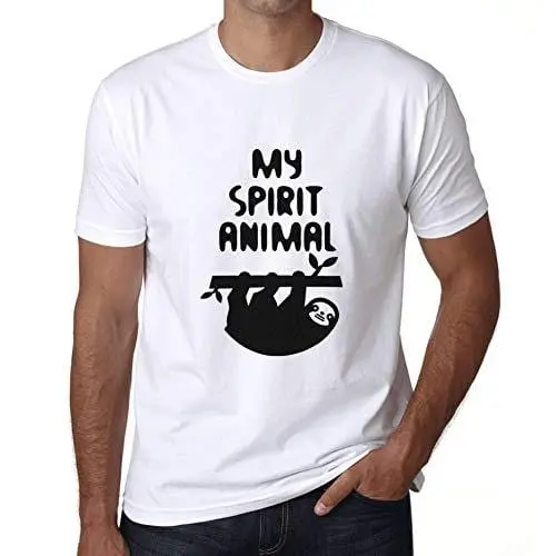 Ultrabasic - Homme T-Shirt Graphique Sloth Is My Spirit Animal Blanc 1