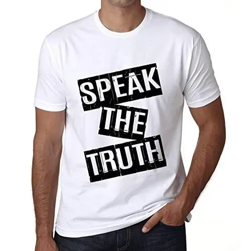 Ultrabasic - Homme T-Shirt Graphique Speak The Truth T-Shirt Cadeau Lettre D'impression Blanc 1