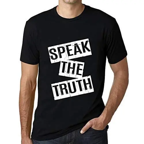 Ultrabasic - Homme T-Shirt Graphique Speak The Truth T-Shirt Cadeau Lettre D'impression Noir Profond 1