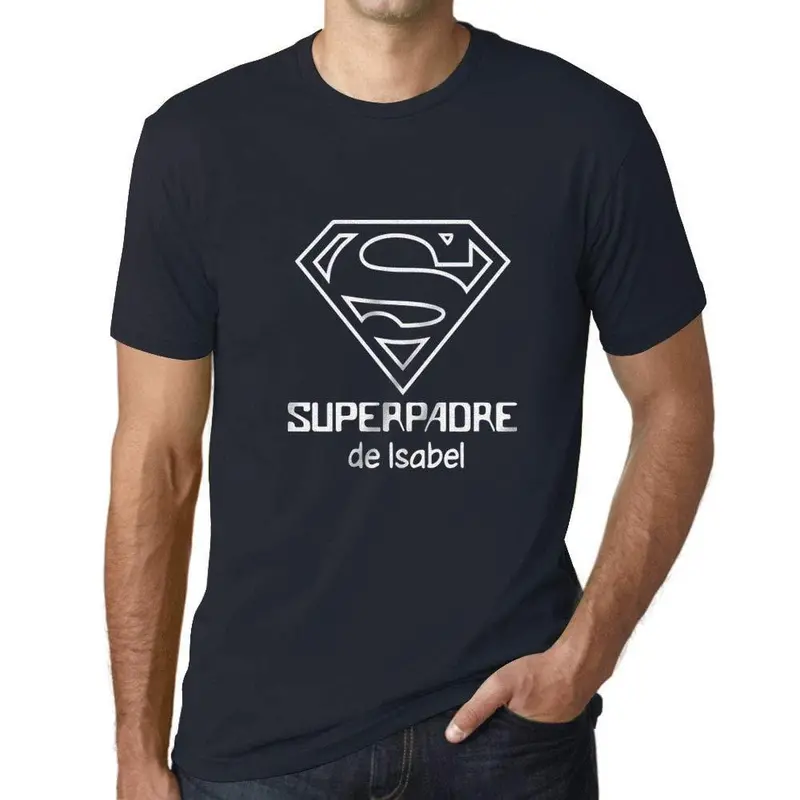 Ultrabasic - Homme T-Shirt Graphique Superpadre Lettres Imprimées Marine 1