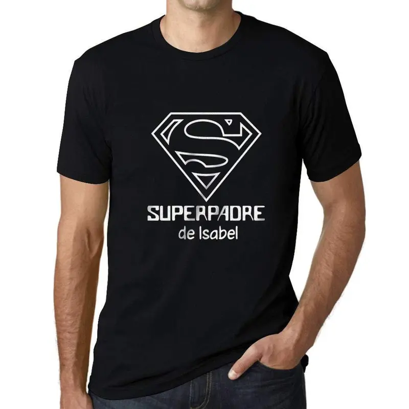Ultrabasic - Homme T-Shirt Graphique Superpadre Lettres Imprimées Noir Profond 1