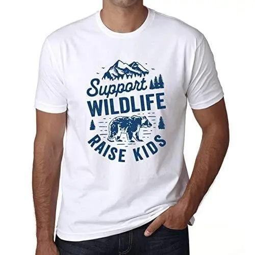 Ultrabasic - Homme T-Shirt Graphique Support Wildlife Blanc 1