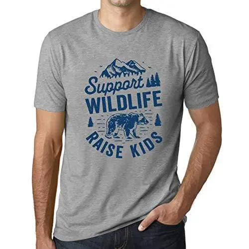 Ultrabasic - Homme T-Shirt Graphique Support Wildlife Gris Chiné 1