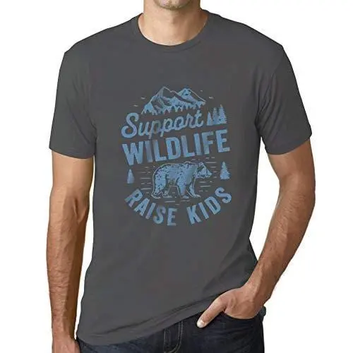 Ultrabasic - Homme T-Shirt Graphique Support Wildlife Gris Souris 1