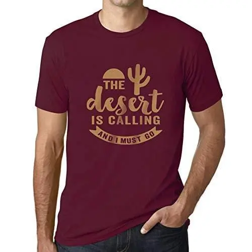 Ultrabasic - Homme T-Shirt Graphique The Desert Is Calling Bordeaux 1