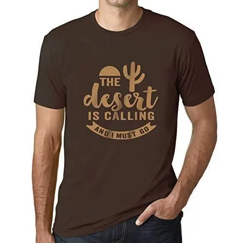 Ultrabasic - Homme T-Shirt Graphique The Desert Is Calling Chocolat 1