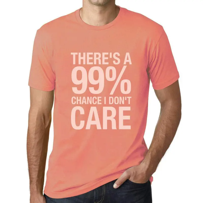 Ultrabasic Homme T-Shirt Graphique There's A Chance I Don't Care Abricot 1