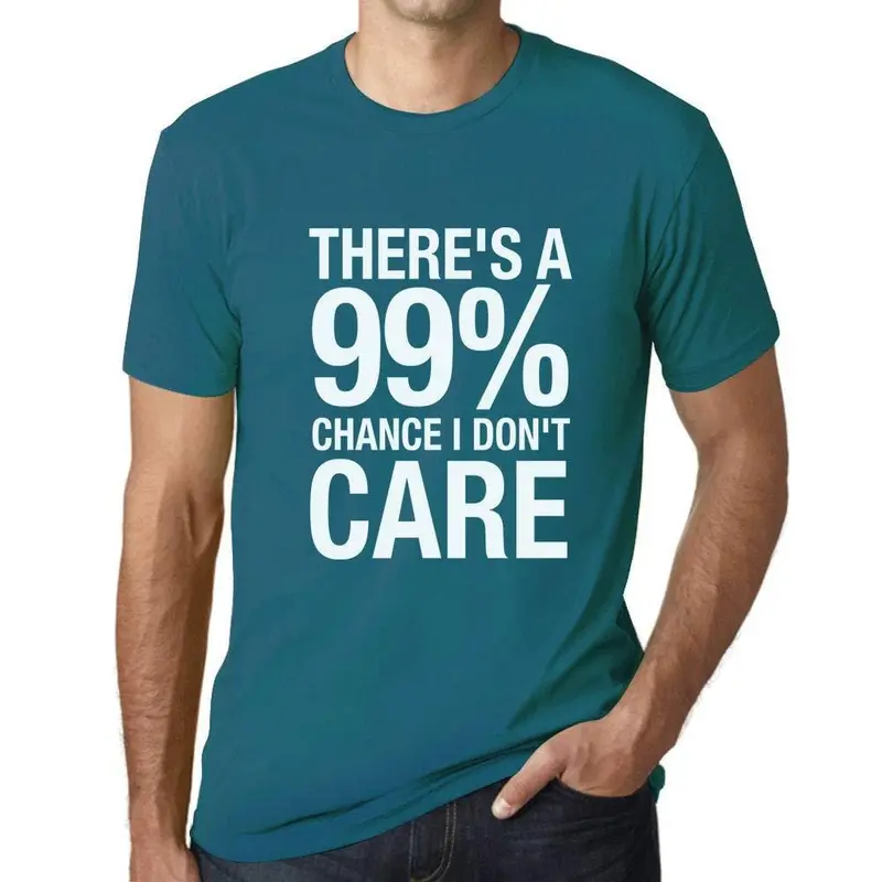 Ultrabasic Homme T-Shirt Graphique There's A Chance I Don't Care Aqua Canard 1