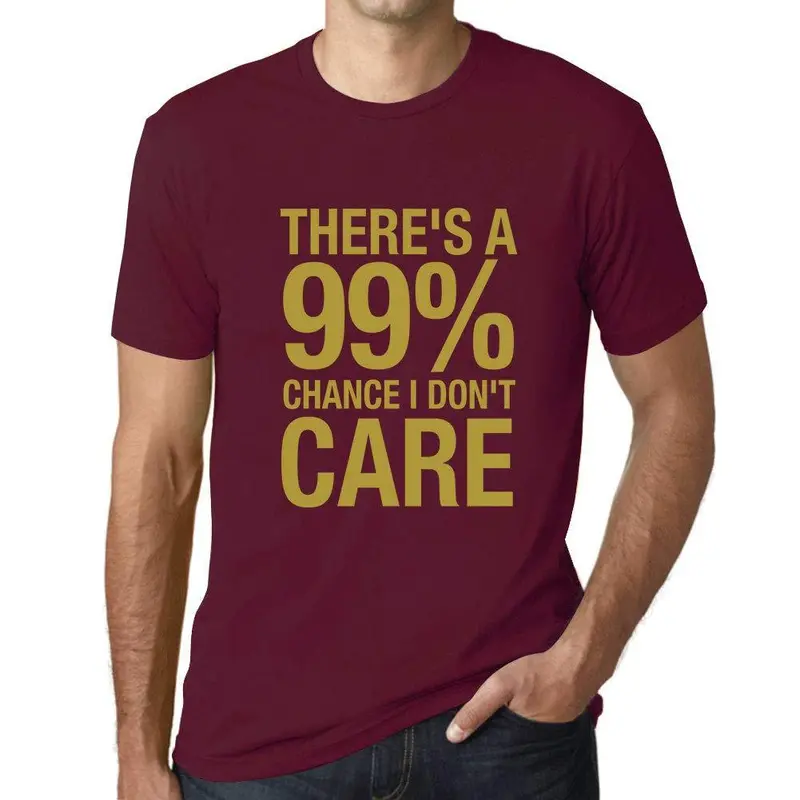 Ultrabasic Homme T-Shirt Graphique There's A Chance I Don't Care Bordeaux 1
