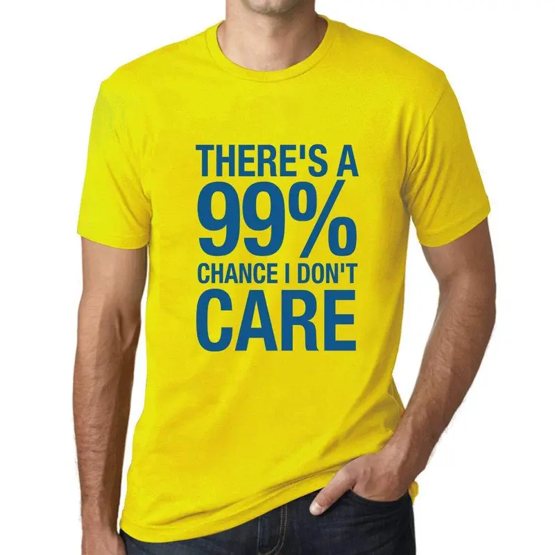 Ultrabasic Homme T-Shirt Graphique There's A Chance I Don't Care Citron 1