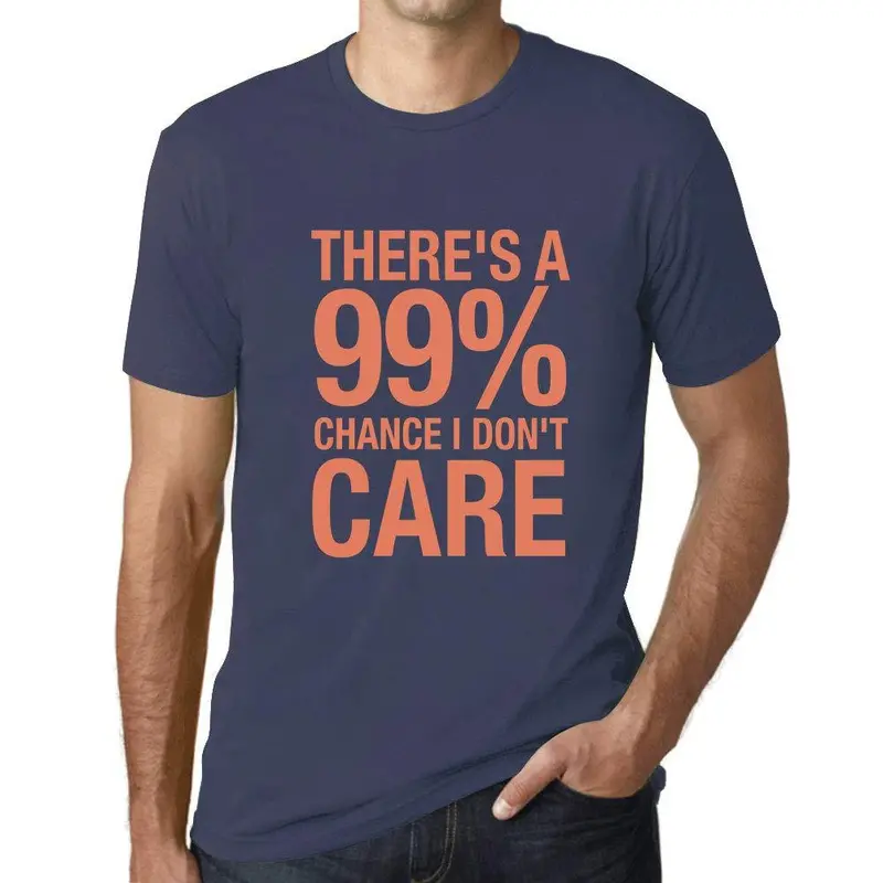 Ultrabasic Homme T-Shirt Graphique There's A Chance I Don't Care Denim 1