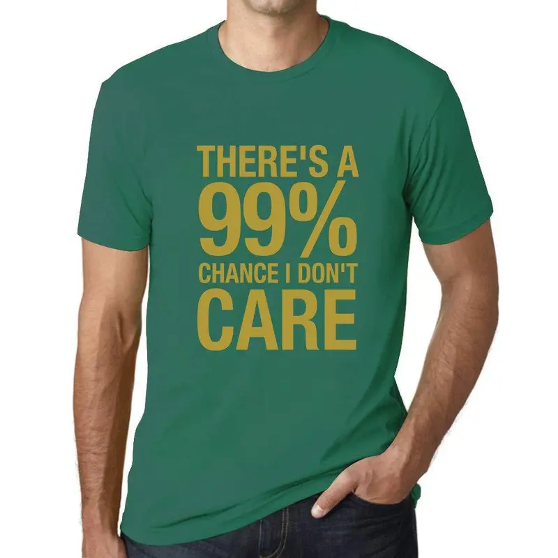 Ultrabasic Homme T-Shirt Graphique There's A Chance I Don't Care Emeraude 1