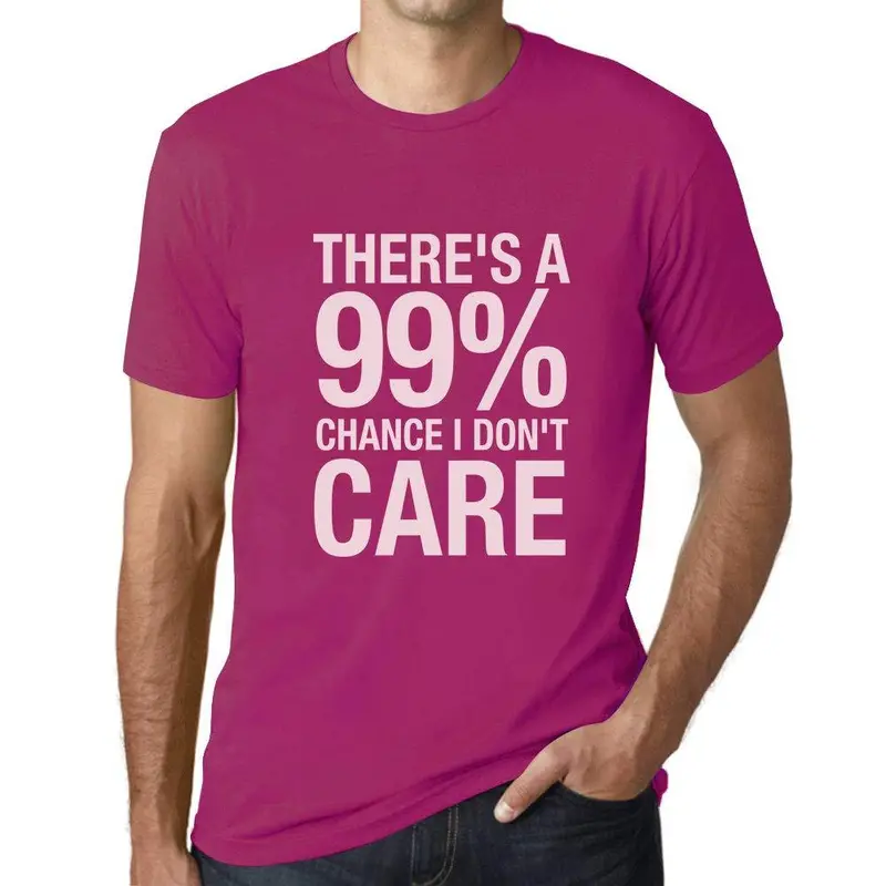 Ultrabasic Homme T-Shirt Graphique There's A Chance I Don't Care Fuchsia 1