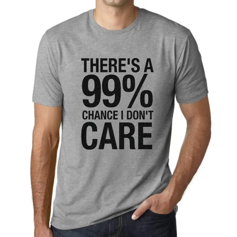 Ultrabasic Homme T-Shirt Graphique There's A Chance I Don't Care Gris Chiné 1