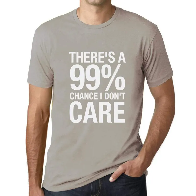 Ultrabasic Homme T-Shirt Graphique There's A Chance I Don't Care Gris Clair 1