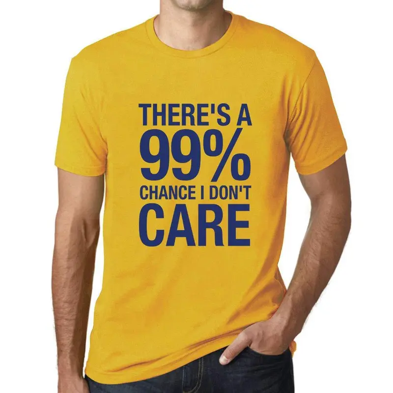 Ultrabasic Homme T-Shirt Graphique There's A Chance I Don't Care Jaune 1