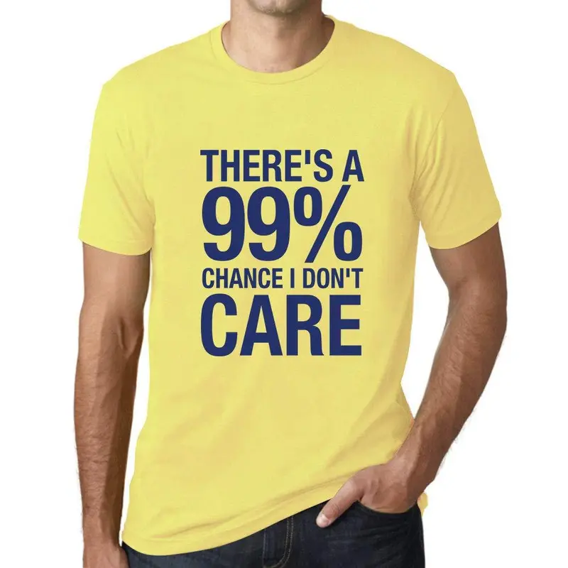 Ultrabasic Homme T-Shirt Graphique There's A Chance I Don't Care Jaune Pâle 1