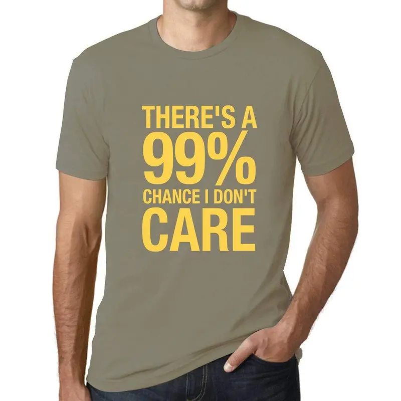 Ultrabasic Homme T-Shirt Graphique There's A Chance I Don't Care Kaki 1
