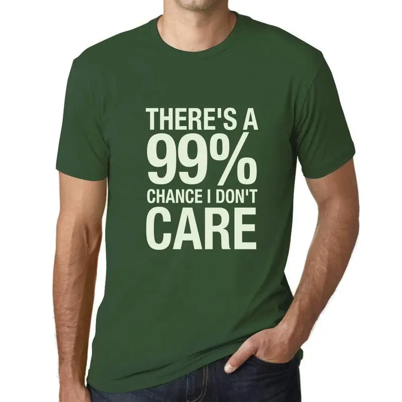 Ultrabasic Homme T-Shirt Graphique There's A Chance I Don't Care Vert Bouteille 1