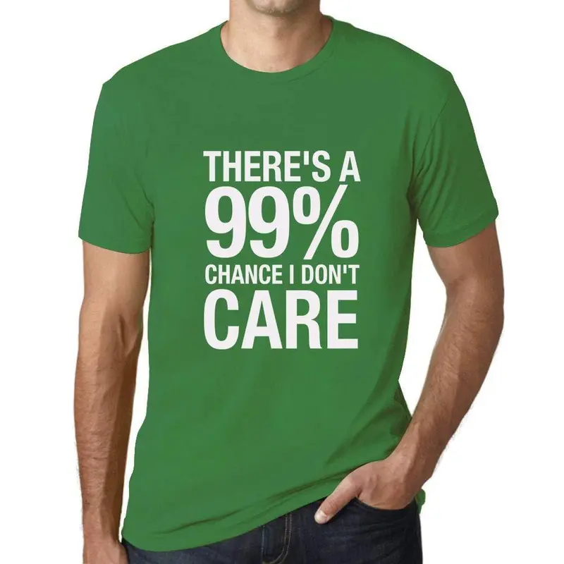 Ultrabasic Homme T-Shirt Graphique There's A Chance I Don't Care Vert Prairie 1