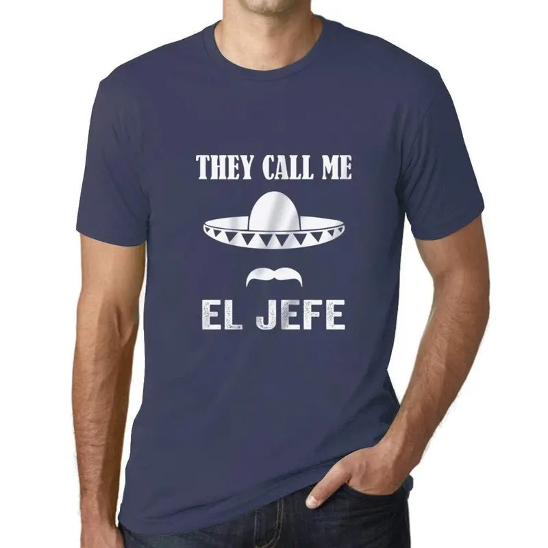 Ultrabasic - Homme T-Shirt Graphique They Call Me El Jefe Denim 1