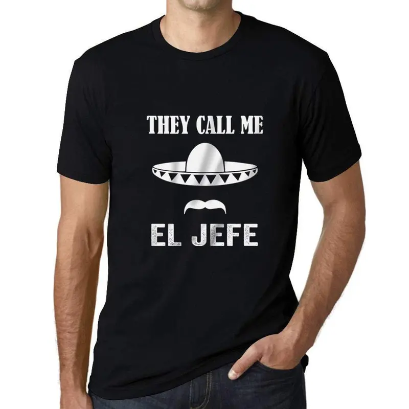 Ultrabasic - Homme T-Shirt Graphique They Call Me El Jefe Noir Profonde 1