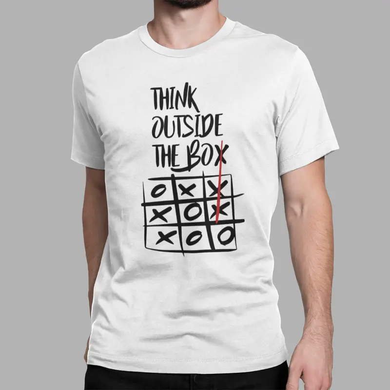 Ultrabasic - Homme T-Shirt Graphique Think Outside The Box Blanc 1