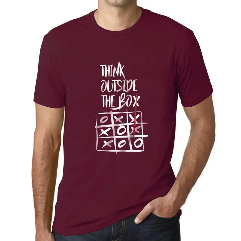 Ultrabasic - Homme T-Shirt Graphique Think Outside The Box Bordeaux 1