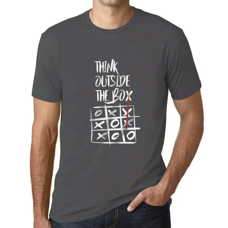 Ultrabasic - Homme T-Shirt Graphique Think Outside The Box Gris Souris 1