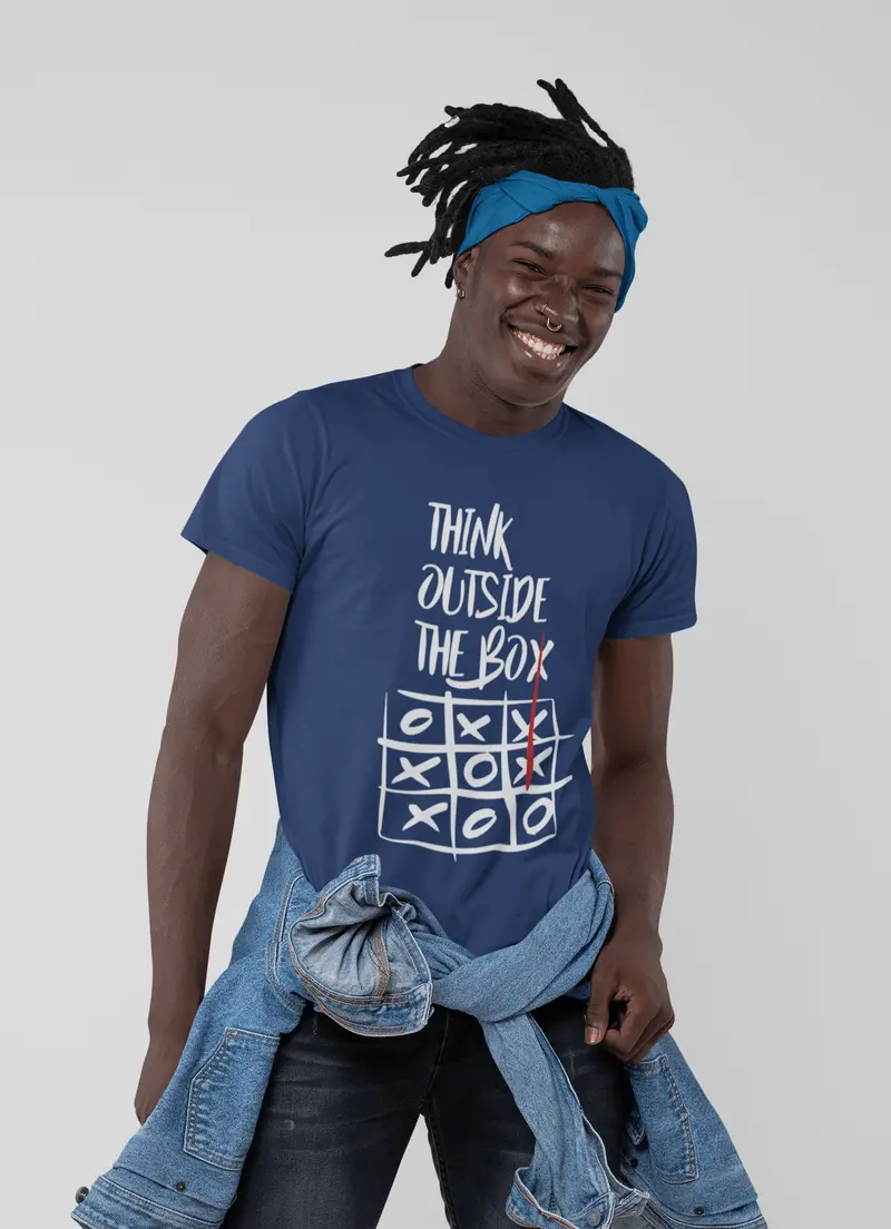 Ultrabasic - Homme T-Shirt Graphique Think Outside The Box Royal 1
